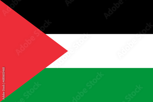Palestine Flag. Official colors. Palestinian country flag icon. National flag of Palestinian country. Illustration. International Day of Solidarity with the Palestinian People. 2023. photo