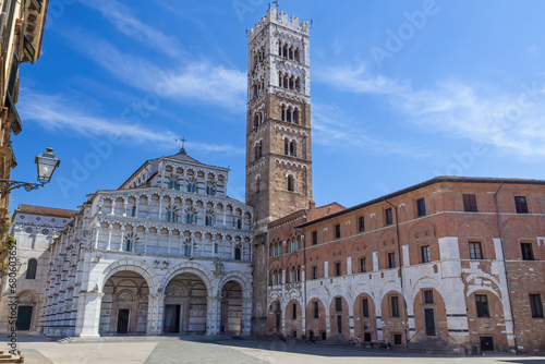 The square of St Martin with Cathedral of San Martino in Lucca. Italy. Horizontally. 