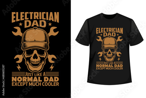 Electrician Dad T shirt Design Vector