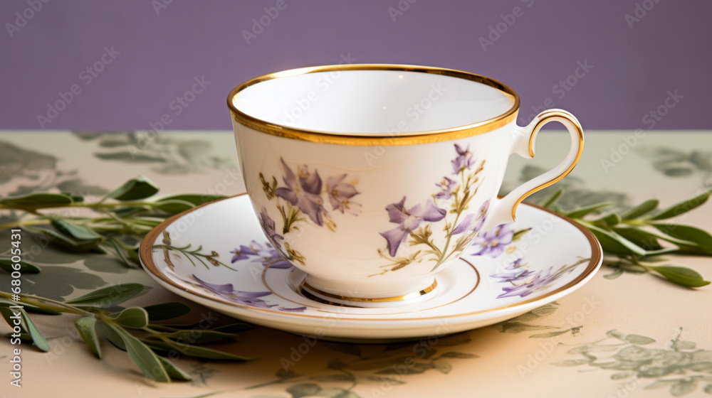 Jasmine Tea on Lavender Background Jasmine Tea on Lavender Background