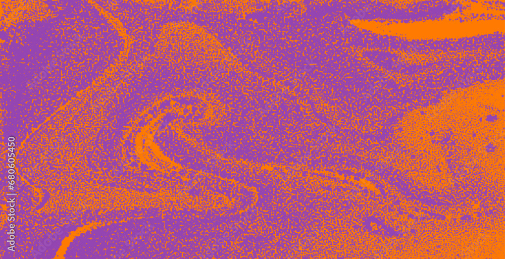 Psychedelic 70s Trendy Design. Vector Abstract Duotone Background