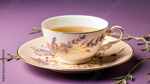 Jasmine Tea on Lavender Background