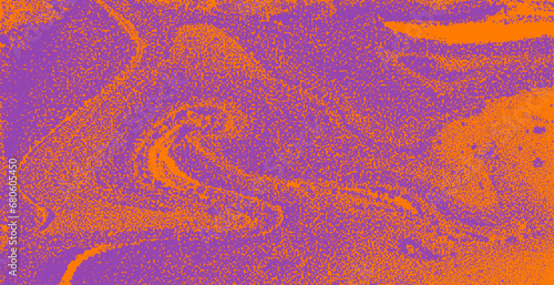 Psychedelic 70s Trendy Design. Vector Abstract Duotone Background