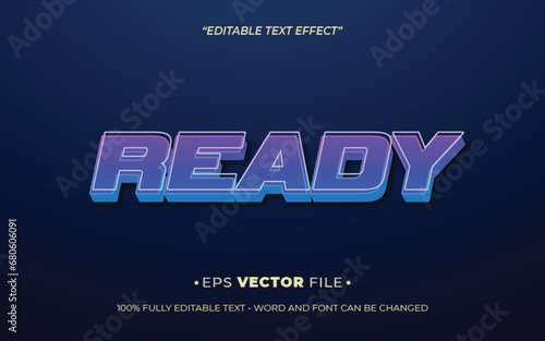 Ready text effect 3d editable vector