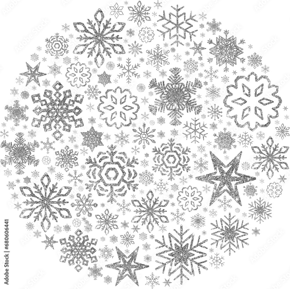 Snowflake silver circle