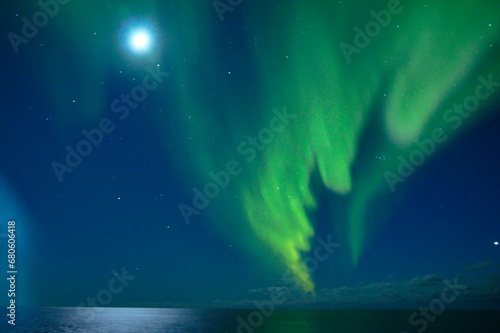 Northern lights at sea photo