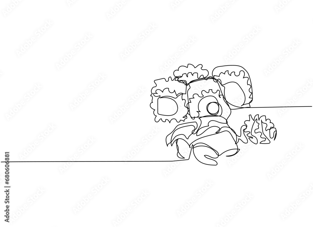 Sushi set, uramaki with wasabi and ginger one line art. Continuous line drawing of sushi, japanese, food, roll, culture, tasty, restaurant, japan, asian, sea, menu Sushi set, uramaki with wasabi and ginger one line art. Continuous line drawing of sushi, japanese, food, roll, culture, tasty, restaurant, japan, asian, sea, menu