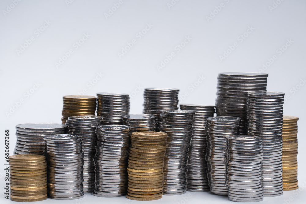 Pile of coins isolated on a white background. Pile of coins isolated on a white background.