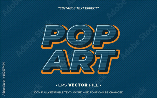 Pop Art text effect 3d editable vector