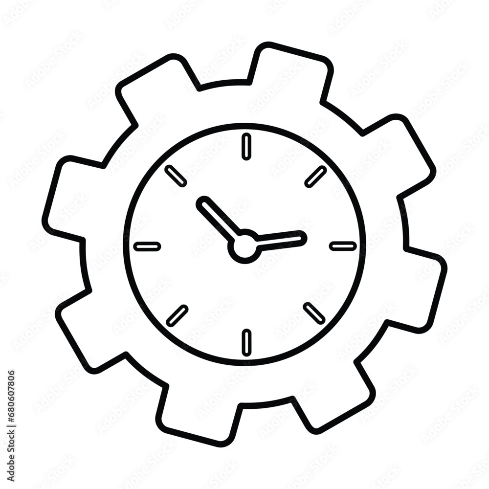 Time Management Icon In Outline Style Time Management Icon In Outline Style