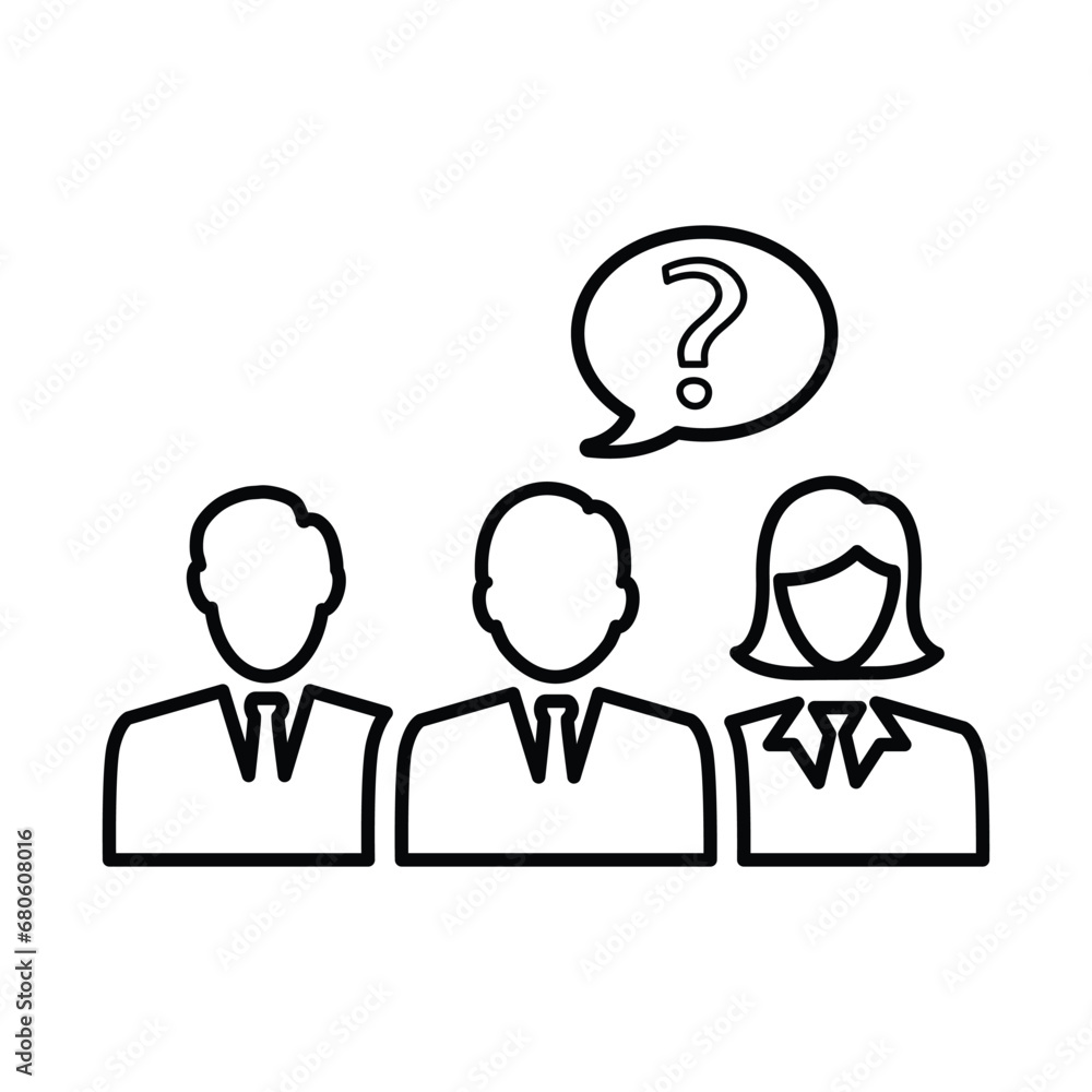 Problem Solving Team Icon In Outline Style Problem Solving Team Icon In Outline Style