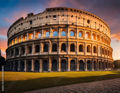 Rome  Italy. The Colosseum or Coliseum at sunrise