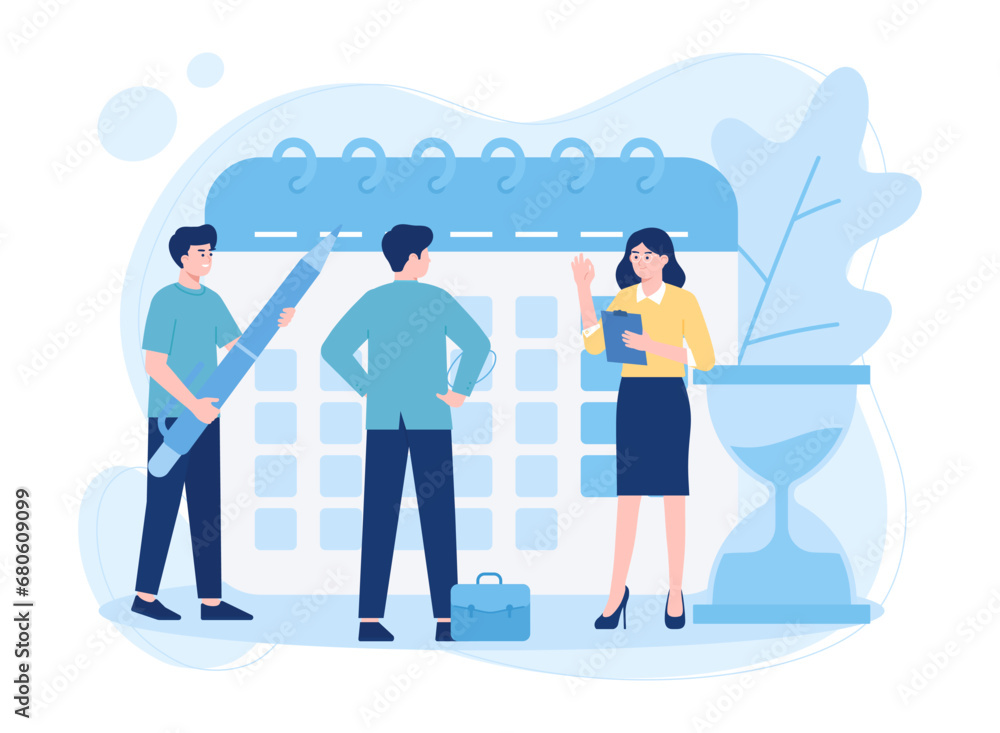 Man and woman doing business work as a team concept flat illustration