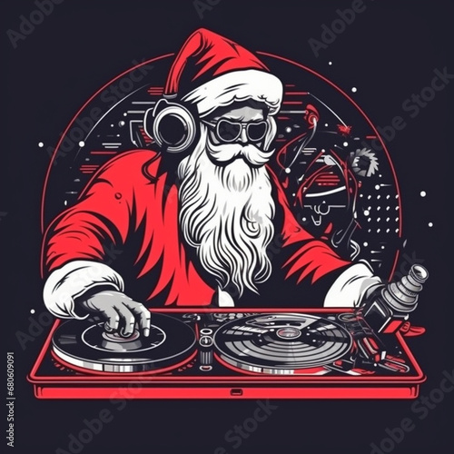 Santa Claus DJ. AI Generated