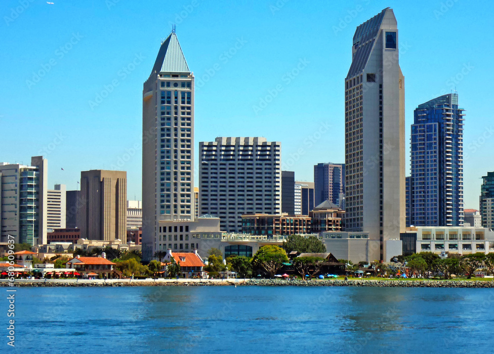Fototapeta premium San Diego close-up view of from bay,California. 