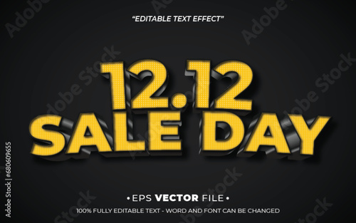 12.12 Sale Day text effect 3d editable vector 