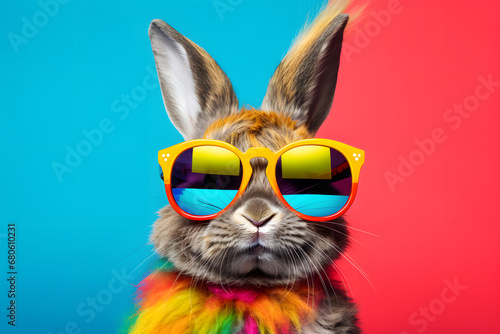 Stylish Bunny in Shades - Cool Easter Concept - Generative AI © Martin Lang