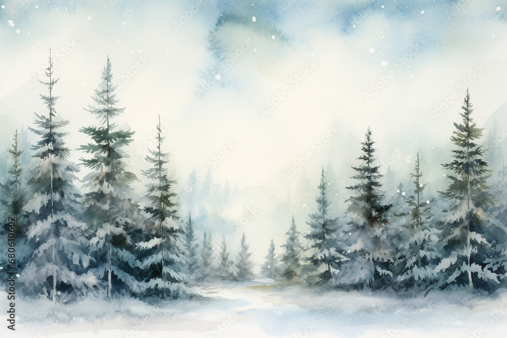 winter landscape with trees winter landscape with trees