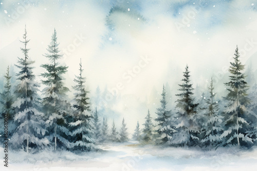 winter landscape with trees © ulugbek