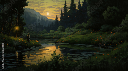 sunrise over the river