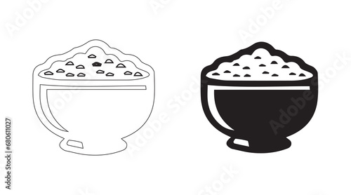 Modern oatmeal icon design in vector format with a white background