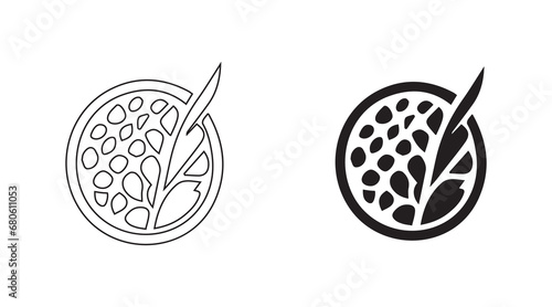 Modern oatmeal icon design in vector format with a white background