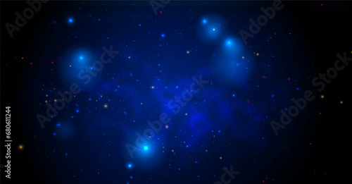 Space vector background with realistic nebula and shining stars. Magic colorful galaxy with stardust