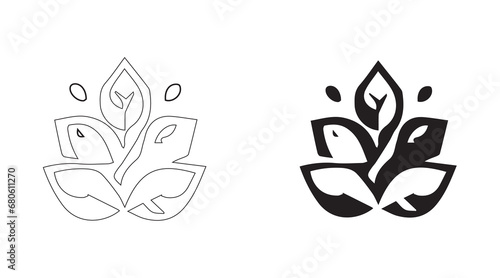 Modern oatmeal icon design in vector format with a white background