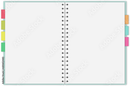 isolated blank journal notebook on transparent background