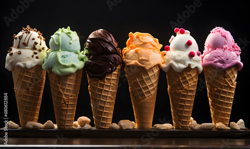 Scoops of Happiness: A Variety of Ice Cream Cones