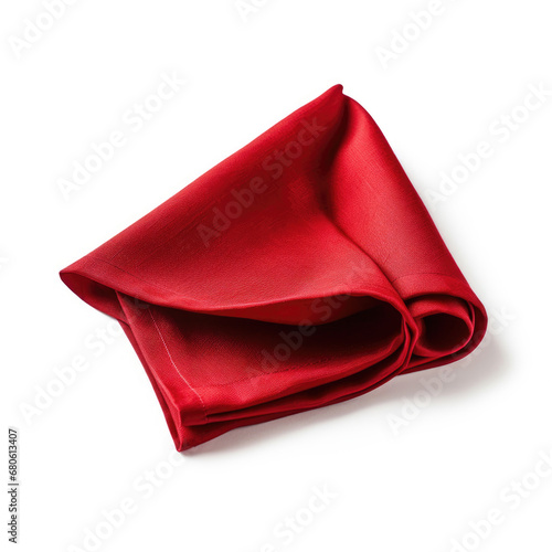 Red napkin on a white background