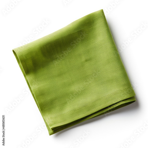 Green napkin on a white background photo