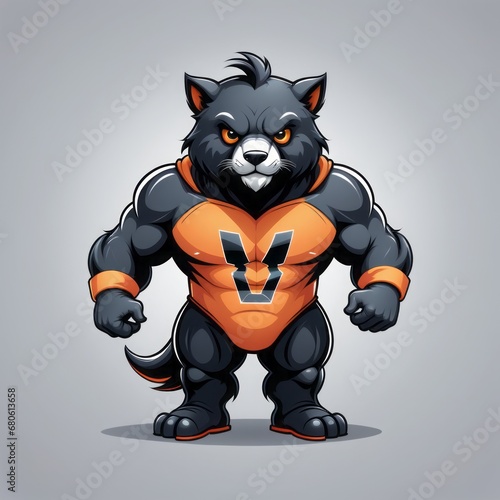 cartoon dog mascot. vector illustration of an animal with a strong and strong. isolated on a white background.cartoon dog mascot. vector illustration of an animal with a strong and strong. isolated on © Shubham
