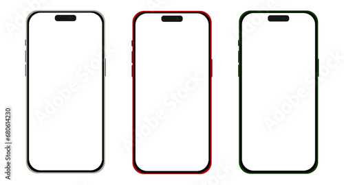 Vector Iphone 15 PRO MAX Screen Gray Red Green