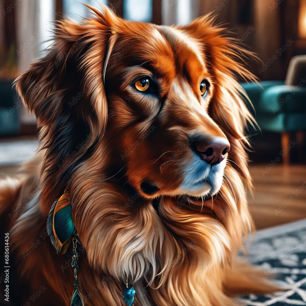 portrait of a beautiful dog with a golden retriever. portrait of a beautiful dog with a golden retriever. dog in the park. nova scotia duck tolling retriever, in the park, nova scotia