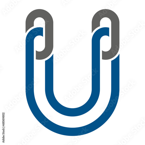 U letter chain logo icon template 1