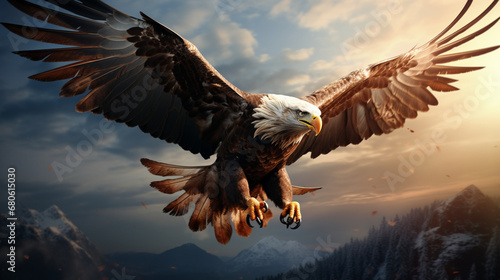 bald eagle in flight photo