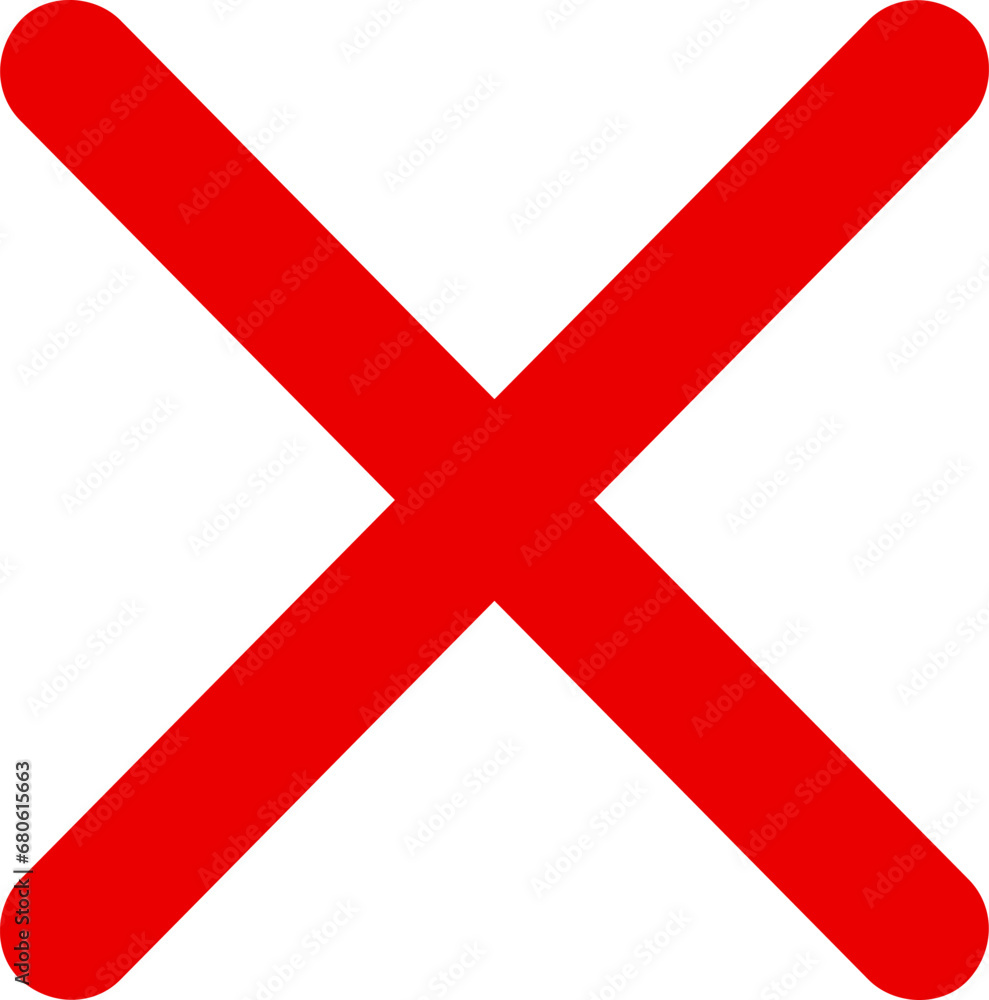 Obraz premium Red cross sign icon. Wrong mark stock icon. Red cross X symbol. Grunge X icon.