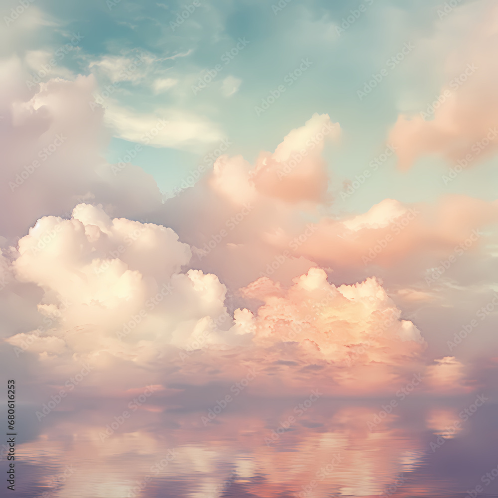 soft hues mimicking the formation of clouds