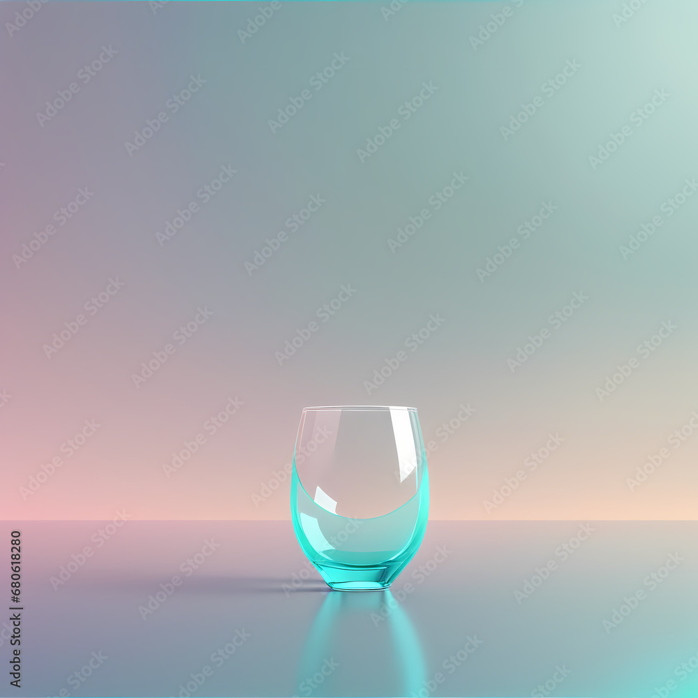 Empty glass isolated on gradient background