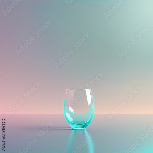 Obraz na płótnie Empty glass isolated on gradient background w salonie