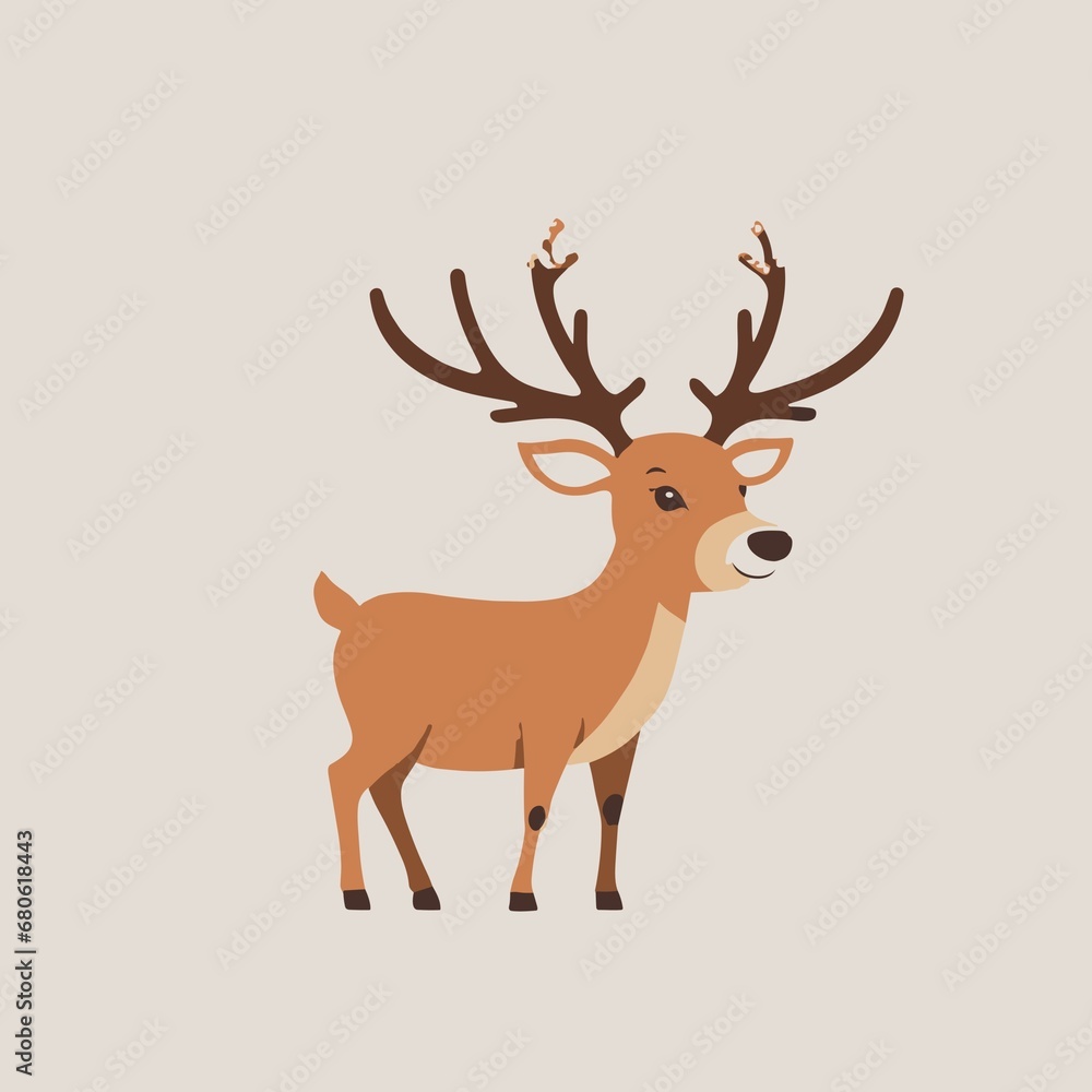 Obraz premium deer illustration background isolated