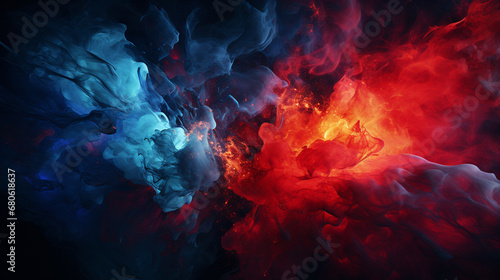 Creative background with navy and red flashes with the imagination of sound waves.