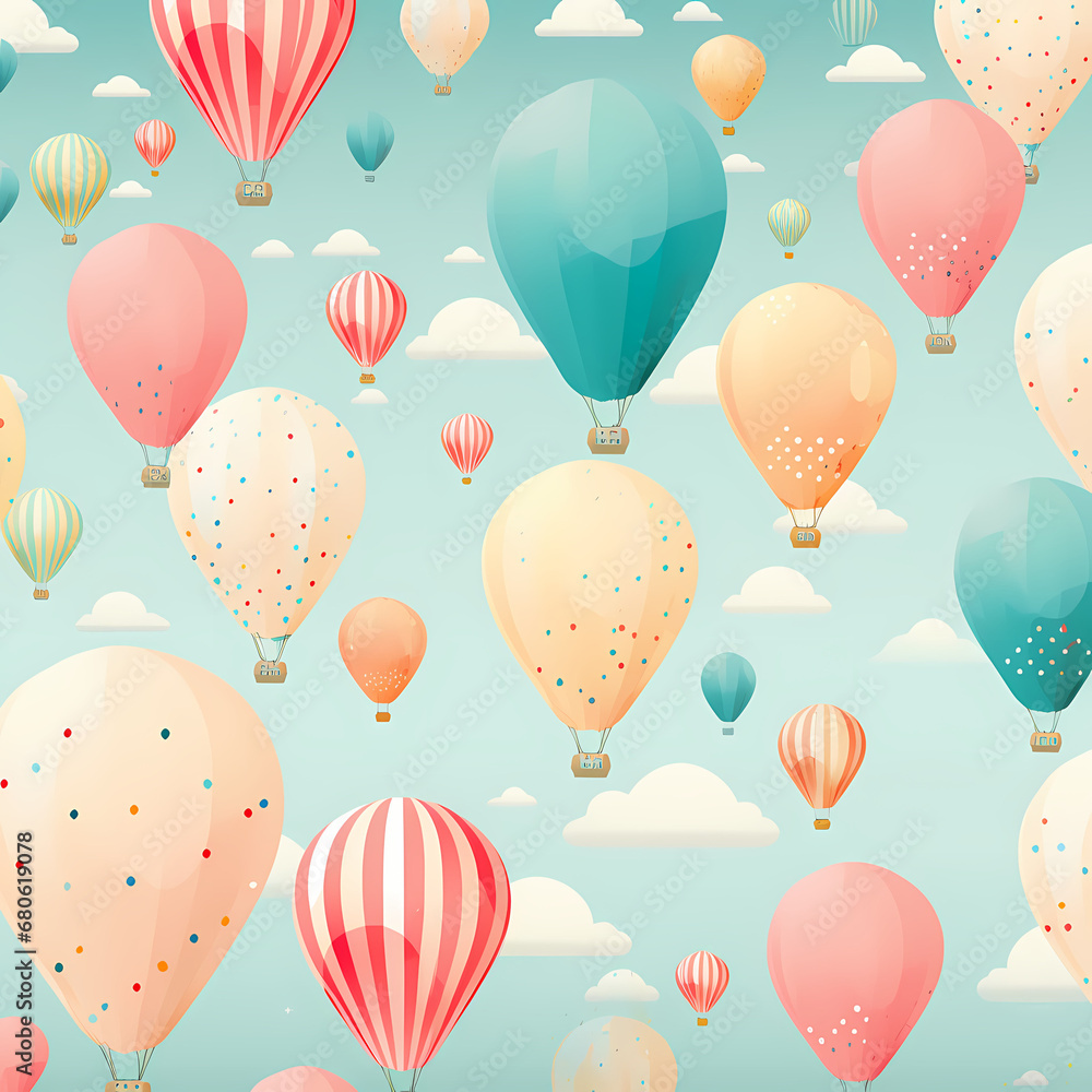 whimsical pattern of balloons