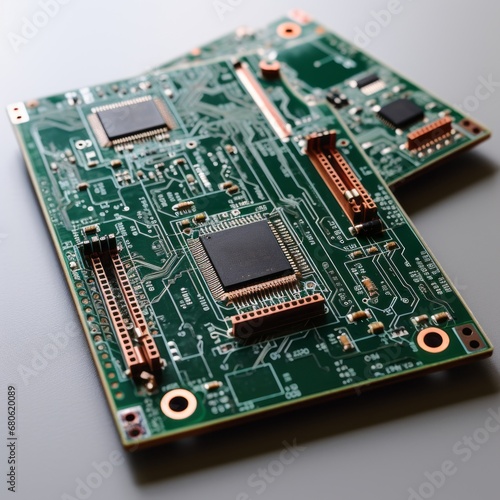 electronic circuit board on white isolated background