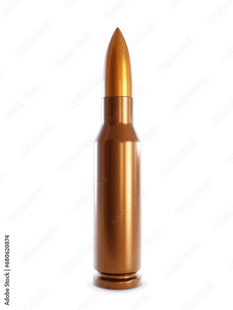 Rifle cartridge isolated on white background. 3d-rendering Rifle cartridge isolated on white background. 3d-rendering