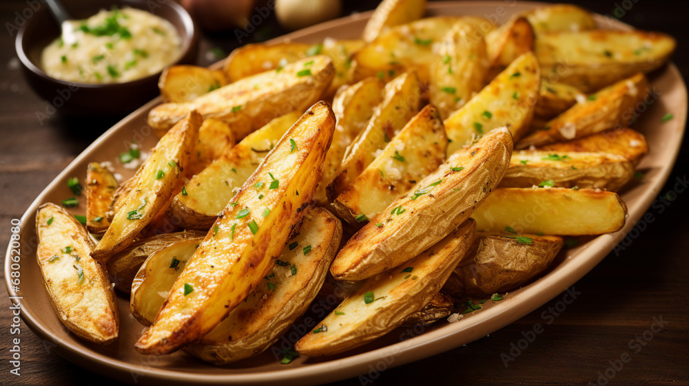 Freshly Baked Garlic Parmesan Potato Wedges Freshly Baked Garlic Parmesan Potato Wedges