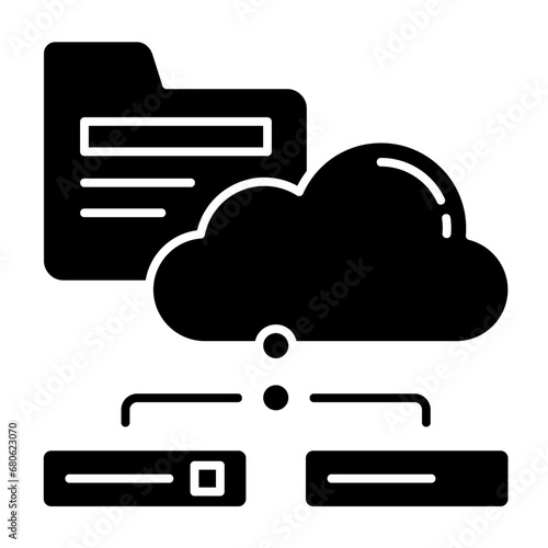 Database glyph icon illustration vector graphic