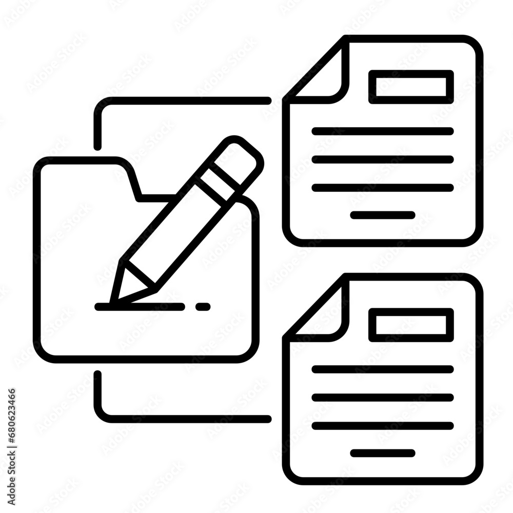 Portfolio line icon illustration vector graphic Portfolio line icon illustration vector graphic