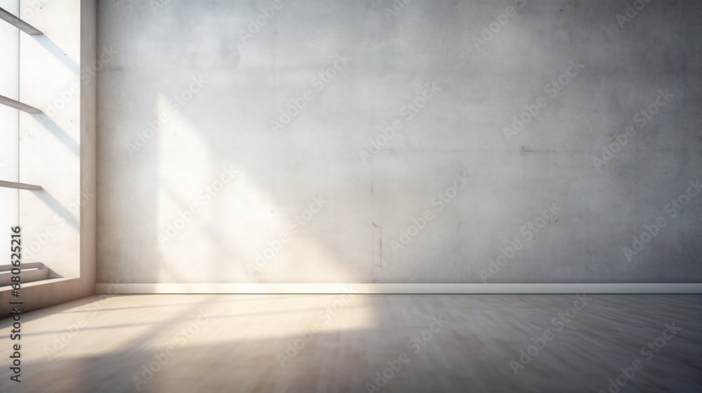 Captivating Sunlight. Interior with Empty Wall and Floor Captivating Sunlight. Interior with Empty Wall and Floor